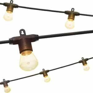 Enbrighten 38356 24 ft. Black Bistro Integrated LED String Light