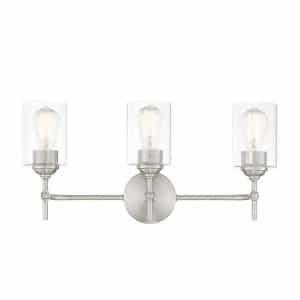 Home Decorators Collection 39109-HBU Ayelen 22 in. 3-Light Brushed Nickel Modern Bathroom Vanity Light