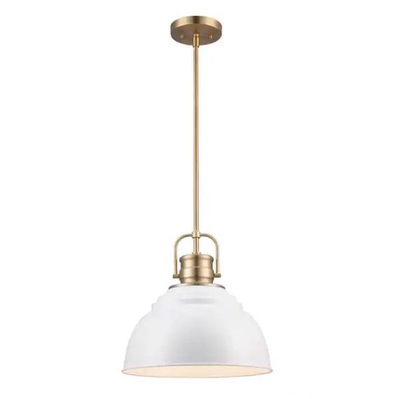 Home Decorators Collection 20190724113BRWH Shelston 13 in. 1Light