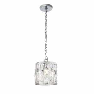Home Decorators Collection 30685-HBU Kristella 1-Light Crystal and Chrome Pendant