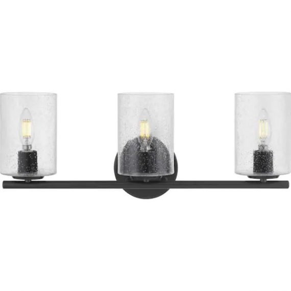 hampton-bay-1023hbmbsgdi-champlain-22-375-in-3-light-matte-black-modern-bathroom-vanity-light-with-clear-seeded-glass-shades