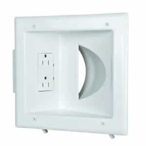 Commercial Electric 5310-WH White 1-Gang 1-Decorator/Rocker/1-Duplex;Cable Pass-Through Wall Plate (1-Pack)