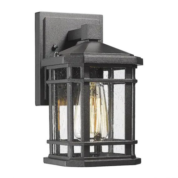 jazava-hd4fw47b-bkdm-1-light-black-finish-with-seed-glass-hardwired-outdoor-wall-lantern-light-sconce
