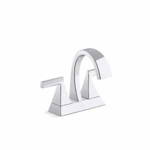 KOHLER K-R78038-4D-CP Katun 4 in. Centerset 2-Handle Bathroom Faucet in Polished Chrome