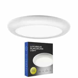 NEXT GLOW NG2063 Ultra Slim Luxurious Edge-Lit 6.5 in. Round White Ceiling Light 3000K LED Easy Installation Flush Mount (1-Pack)
