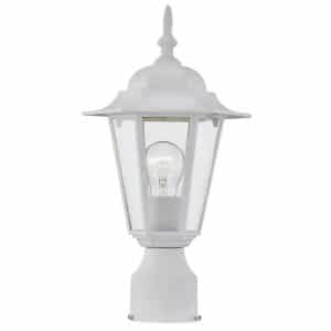 Pia Ricco 1Jay-17401WH 1-Light Textured White Outdoor Post Light with Clear Glass