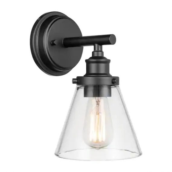 globe-electric-44633-parker-1-light-matte-black-outdoor-indoor-wall-lantern-sconce-with-clear-glass-shade-vintage-incandescent-bulb-included