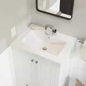 Swiss Madison SM-VT324 24 in. Ceramic Single Faucet Hole Vanity Top in White with White Basin
