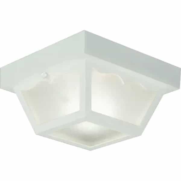 P5744-30 1-Light 8-1/4 in. White Acrylic Outdoor Close-to-Ceiling Light with Scalloped Detail