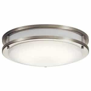 KICHLER 10769NILED Avon 14 in. Brushed Nickel Integrated LED Hallway Round Flush Mount Ceiling Light with Acrylic Diffuser