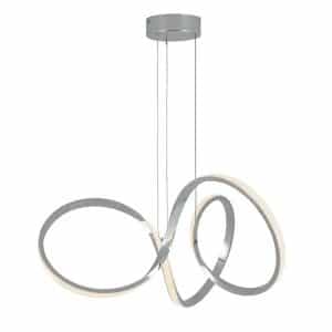 Artika PDT-SWR Swirl 30-Watt Integrated LED Chrome Modern Island Light Hanging Pendant Light Chandelier for Kitchen Dining Room
