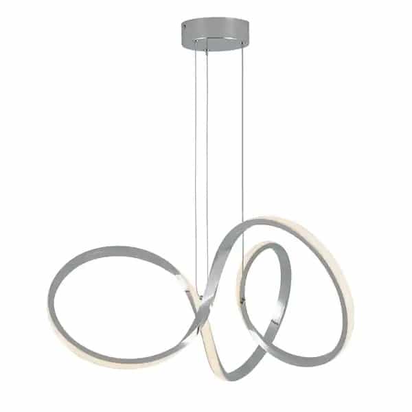 Artika PDT-SWR Swirl 30-Watt Integrated LED Chrome Modern Island Light Hanging Pendant Light Chandelier for Kitchen Dining Room