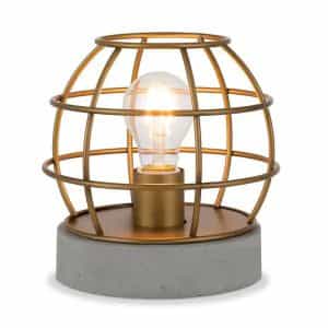 Meyer&Cross TL0030 Kennet 9 in. Antique Brass Cage Table Lamp with Concrete Pedestal