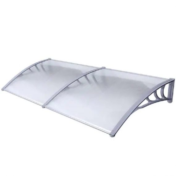 aleko-dc40x80-hd-6-5-ft-polycarbonate-window-entry-fixed-awning-in-grey