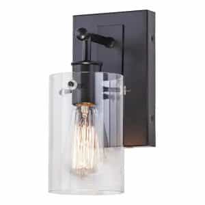 Hampton Bay DS19072 Regan 4.5 in. 1-Light Espresso Bronze Bathroom Vanity Light with Clear Glass Shade