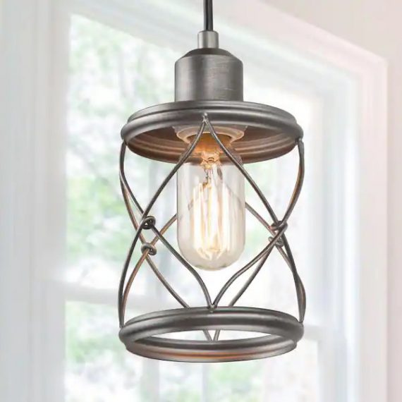 lnc-a03475-modern-farmhouse-gray-mini-pendant-light-with-dark-pewter-geometric-drum-metal-wire-cage-1-light-rustic-fixture-for-diy