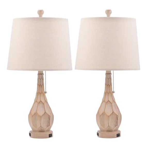 merra-ptl-5018-00-bnhd-1-26-in-wood-table-lamp-with-usb-charging-ports-and-fabric-drum-shades