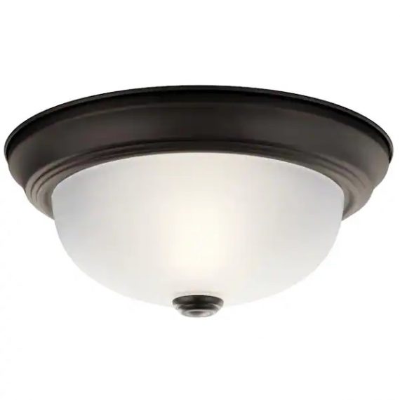 kichler-8111oz-independence-11-25-in-2-light-olde-bronze-hallway-round-flush-mount-ceiling-light-with-stain-etched-glass