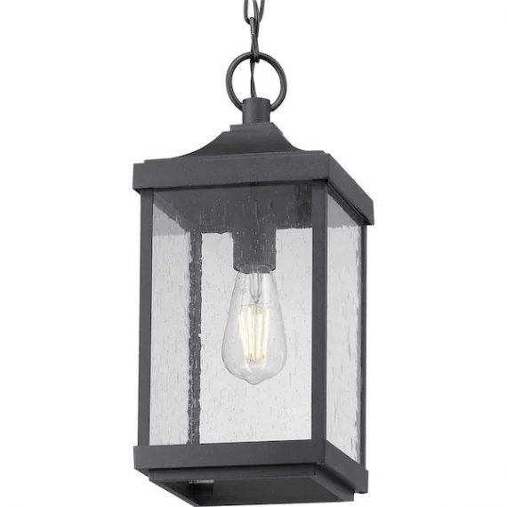 progress-lighting-p550077-031-park-court-1-light-textured-black-traditional-outdoor-pendant-light-with-clear-seeded-glass
