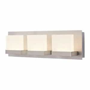 Home Decorators Collection 28024-HBU Alberson Collection 3-Light Brushed Nickel LED Vanity Light with Frosted Acrylic Shade