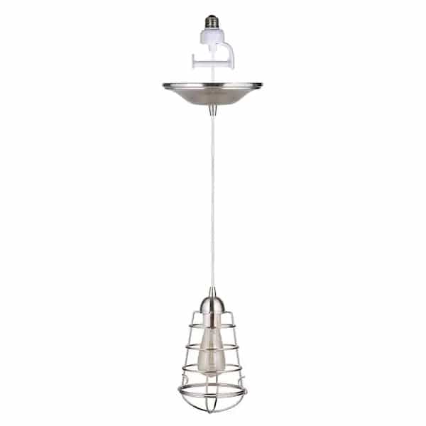 worth-home-products-pkn-6357-1200h-instant-pendant-1-light-recessed-light-conversion-kit-brushed-nickel-wire-cage-shade