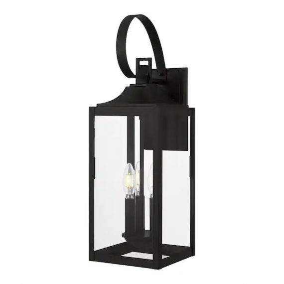 home-decorators-collection-ksz1603ax-01-mb-havenridge-3-light-matte-black-hardwired-outdoor-wall-lantern-sconce-with-clear-glass-1-pack