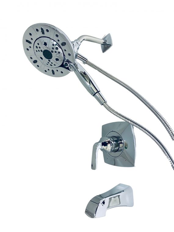 Delta 144789-I Vesna In2ition 2-in-1 Single-Handle 5-Spray Tub and Shower Faucet in Chrome (Valve Included)