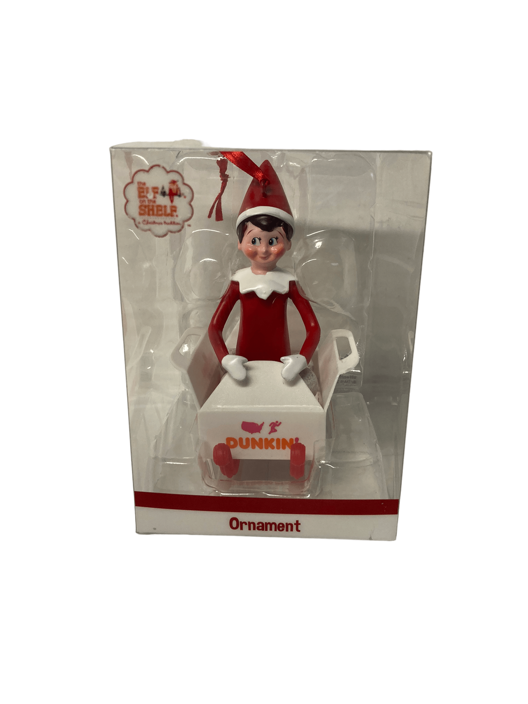 Dunkin Elf on the Shelf 2022 Christmas Ornament Munchkins Sled Boy