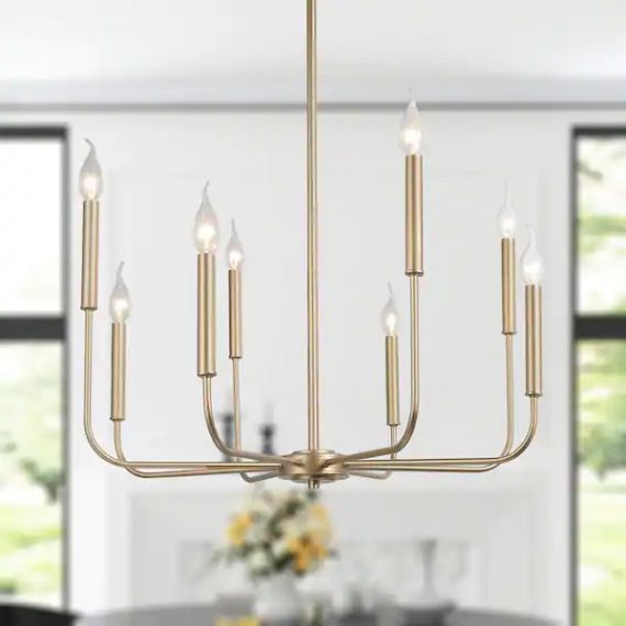laluz-llj6zjhl13622bn-linear-gold-staggered-candlestick-island-chandelier-8-light-vintage-hanging-pendant-lamp-for-kitchen-dining-living-room