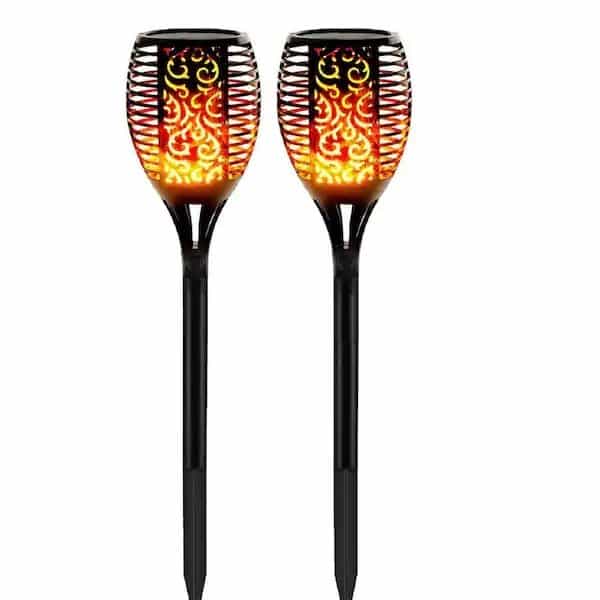 WBM SMART HDLE04 Solar Torch Black Lights Waterproof Flickering Flame