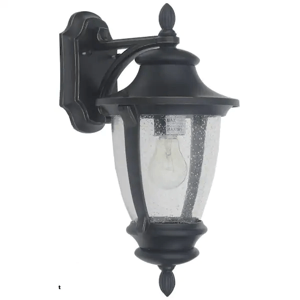 Home Decorators Collection 23451 Wilkerson 1-Light Black Outdoor Wall Lantern Sconce