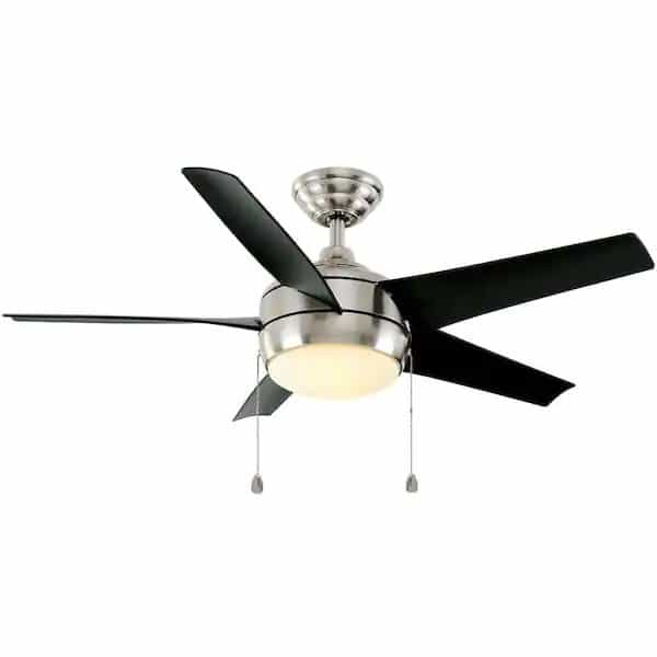 Home Decorators Collection 51565 Windward 44 in. LED Brushed Nickel Ceiling Fan with Light Kit