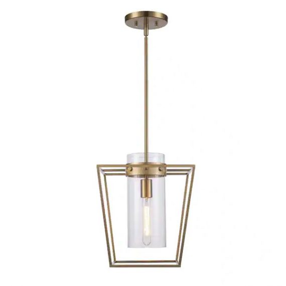 bel-air-lighting-11390-ag-12-in-1-light-antique-gold-hanging-kitchen-pendant-light-with-clear-glass-cylinder-shade