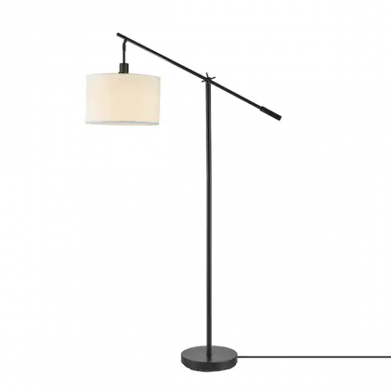 globe-electric-67525-avellino-66-in-matte-black-balance-arm-floor-lamp-with-white-linen-shade