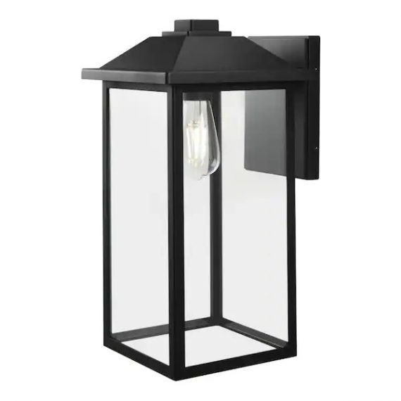 1-light-18-in-black-hardwired-classic-outdoor-wall-lantern-sconce-with-clear-glass