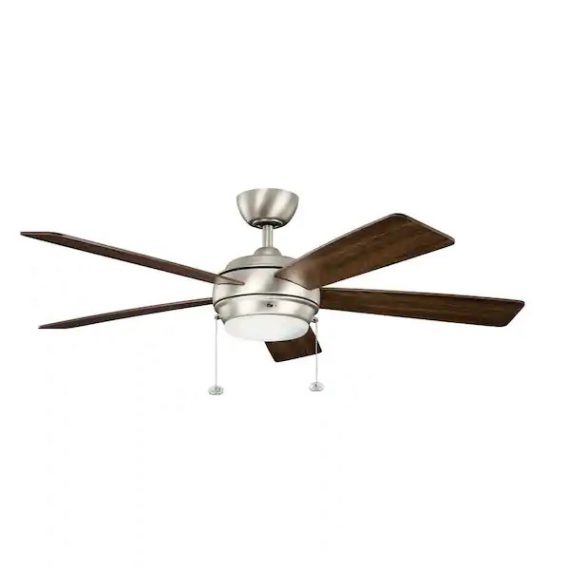 kichler-330174ni-starkk-52-in-integrated-led-indoor-brushed-nickel-downrod-mount-ceiling-fan-with-light-kit-and-pull-chain