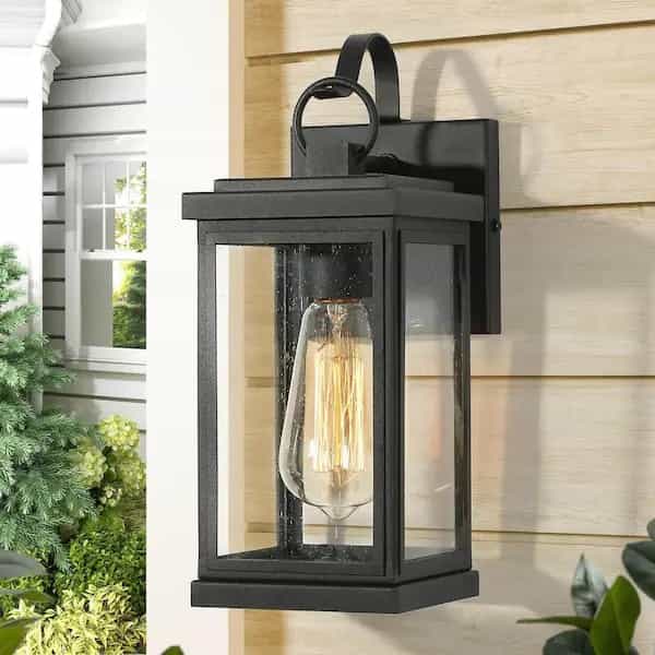 LNC E6Z6ZNHD1473848 Modern Matte Black 1Light Outdoor Wall Light