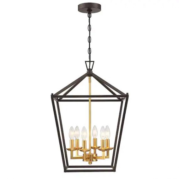 Hukoro NF5143602i Goo 6Light 16 in. Geometric Lantern Pendant Light