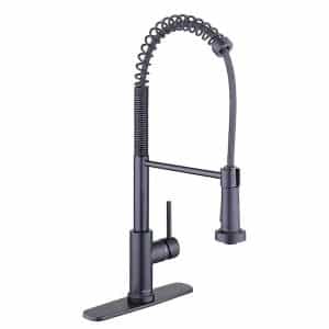 Glacier Bay 1007 747 503 Paulina Single-Handle Spring Neck Pull Down Sprayer Kitchen Faucet in Matte Black