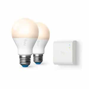 Ring 5AT3X3-WEN0 60-Watt Equivalent A19 LED Smart Light Bulb with Bridge (2-Pack)