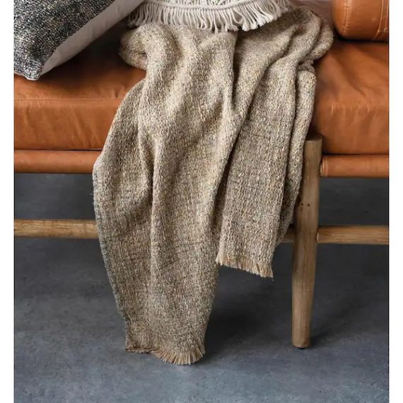 3r-studios-df5768-woven-melange-brown-colored-cotton-blend-boucle-throw-with-fringe