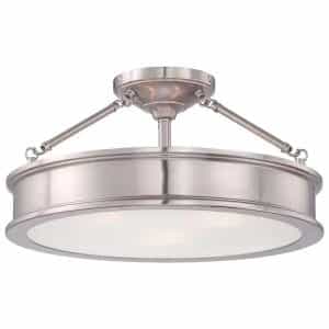 Home Decorators Collection 23955 Grafton 3-Light Brushed Nickel Semi Flush Mount Ceiling Light