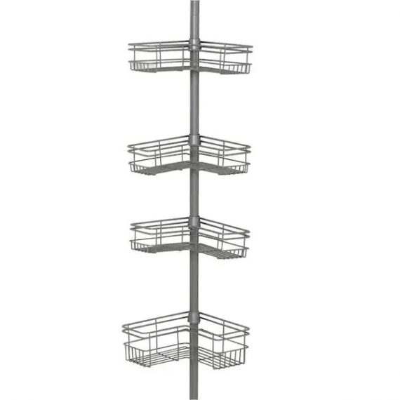 glacier-bay-2130nnhd-l-style-tension-corner-pole-caddy-in-satin-nickel-with-4-shelves