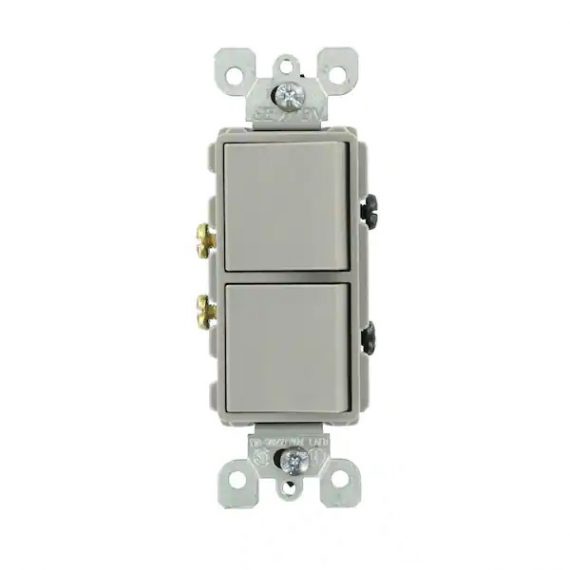leviton-018-05634-0gy-15-amp-decora-commercial-grade-combination-two-single-pole-rocker-switches-gray