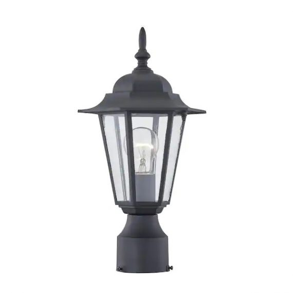 hukoro-faymart-17401bk-martin-1-light-matte-black-outdoor-post-light-kits-lantern-with-clear-glass