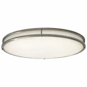 Hampton Bay DC024LEDC-35 24 in. Oval 1-Light Brushed Nickel Dimmable LED Flush Mount
