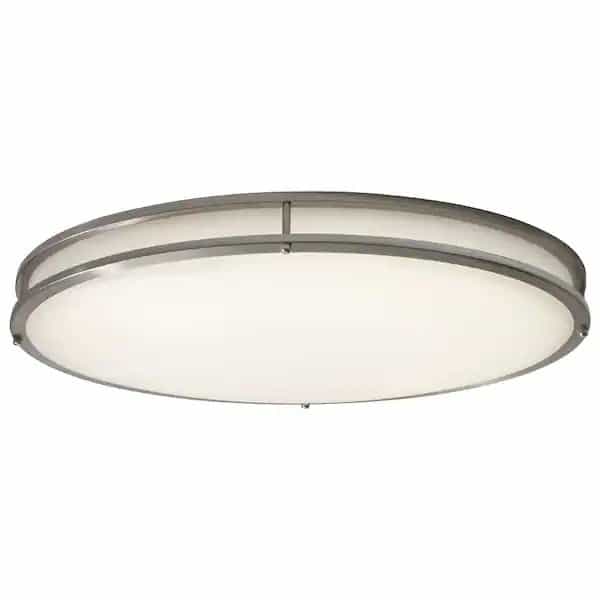Hampton Bay DC024LEDC-35 24 in. Oval 1-Light Brushed Nickel Dimmable LED Flush Mount