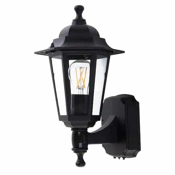 LUTEC 5204101012 1Light Black Motion Sensing Outdoor Wall Lantern Sconce