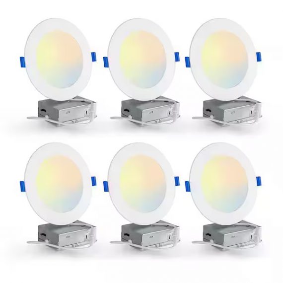 elecwish-lg102-6-4-in-selectable-cct-canless-integrated-led-recessed-light-kit-650-lumens-dimmable-6-pack