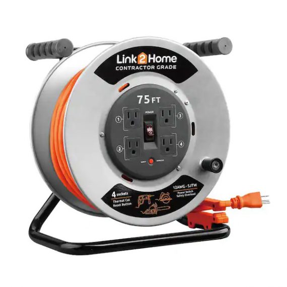 link2home-em-cg-750e-75-ft-12-3-extension-cord-storage-reel-with-4-grounded-outlets-and-surge-protector